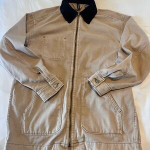 H&M Tan Utility Jacket with Black Collar